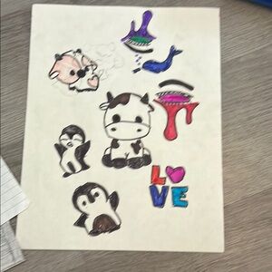 Cute Animal and Love Doodle Art